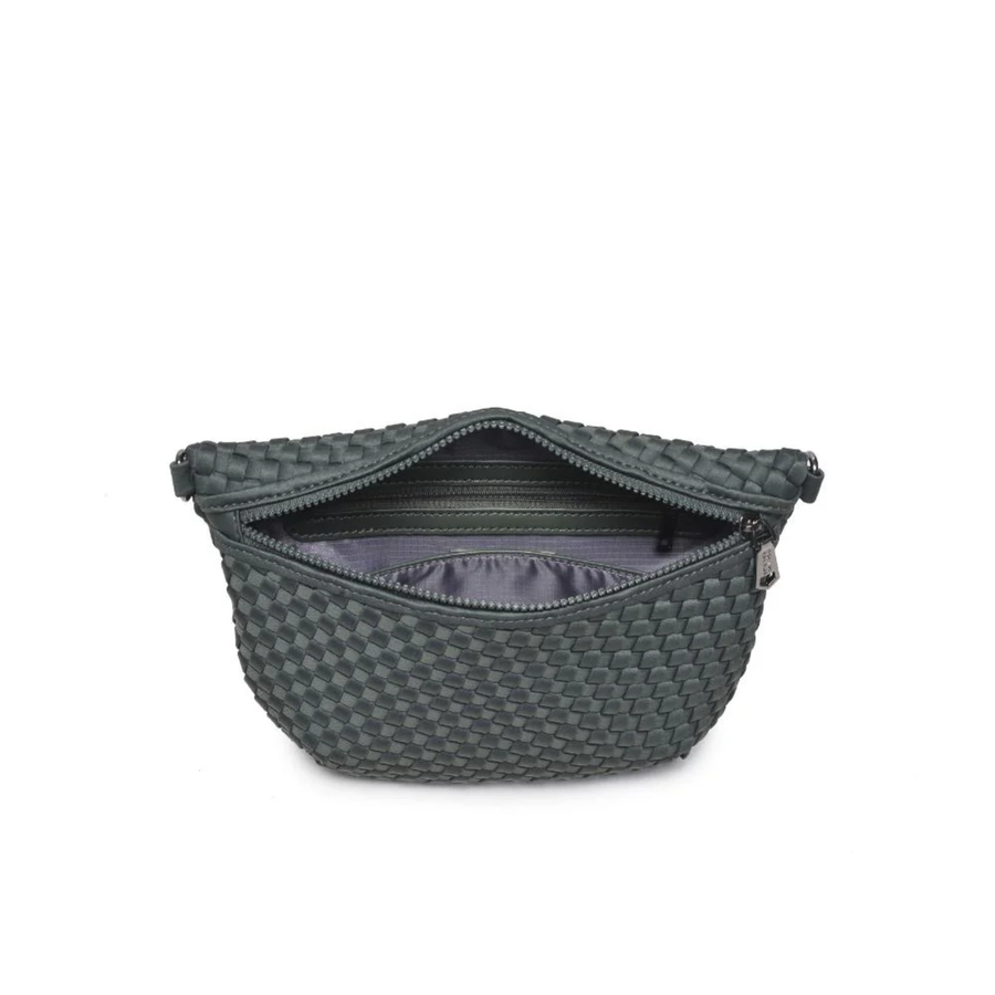 Olive Ethereal Woven Neoprene Crossbody Bag