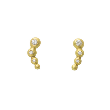 Gold Bubble Climber Diamond Earrings