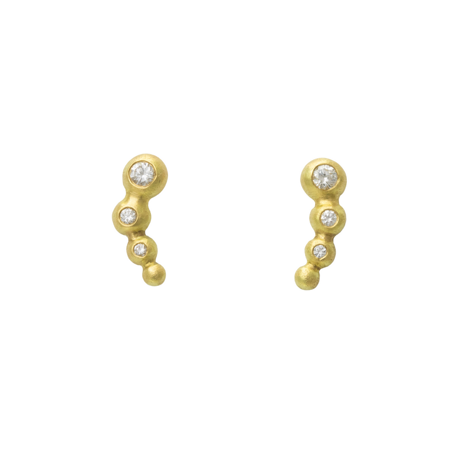 Gold Bubble Climber Diamond Earrings