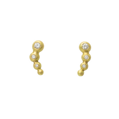 Gold Bubble Climber Diamond Earrings