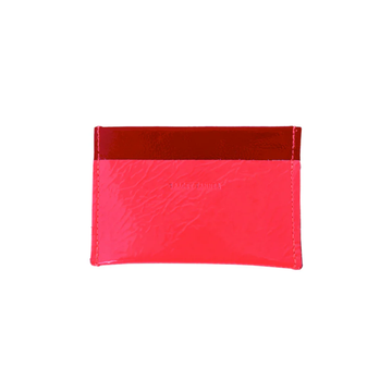 Two Tone Murphy Card Wallet: Fluoro Red/Cherry