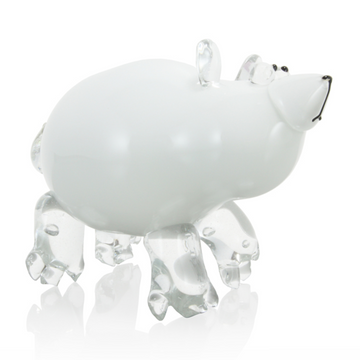 White Bear Glass Sculpture