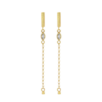 Dot Chain Earring with Diamond
