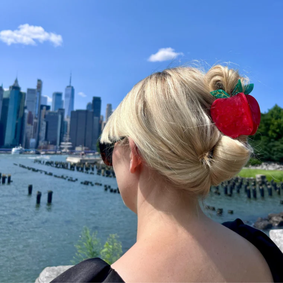 Hand-painted Big Apple Claw Hair Clip