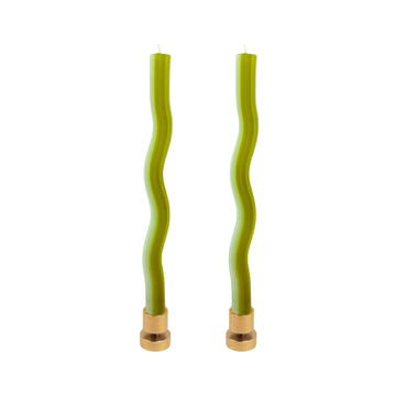 Green Wiggle Candles - Set of 2