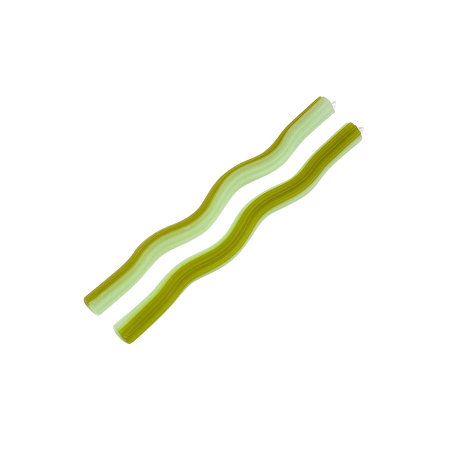 Green Wiggle Candles - Set of 2
