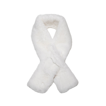 Faux Fur Keyhole Scarf - Ivory