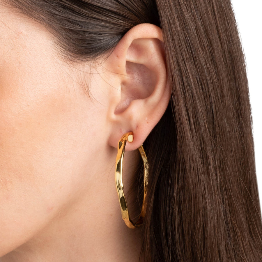 Brut Gold Skinny Hoop Earring