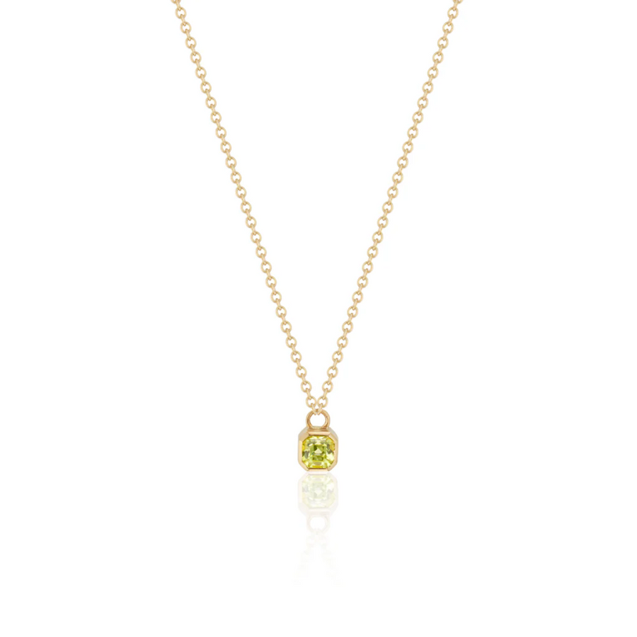 18k gold peridot  Thor(vi) Small Sideways Hammer Necklace