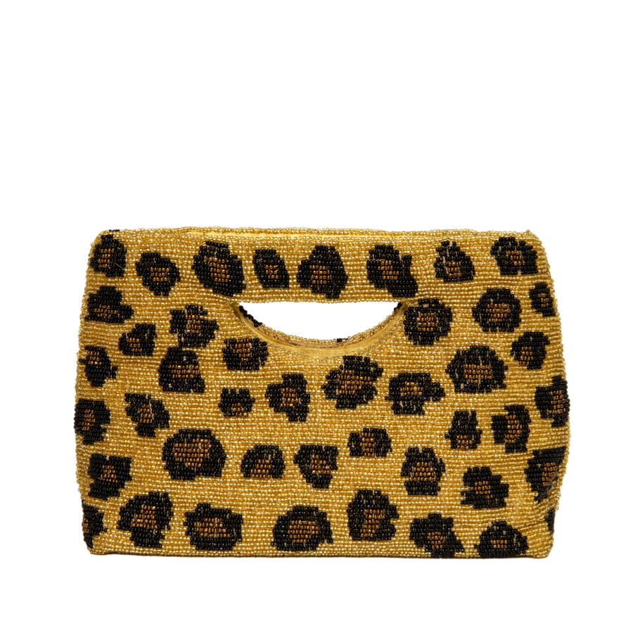 Cut Out Handle Purse - Gold Leopard