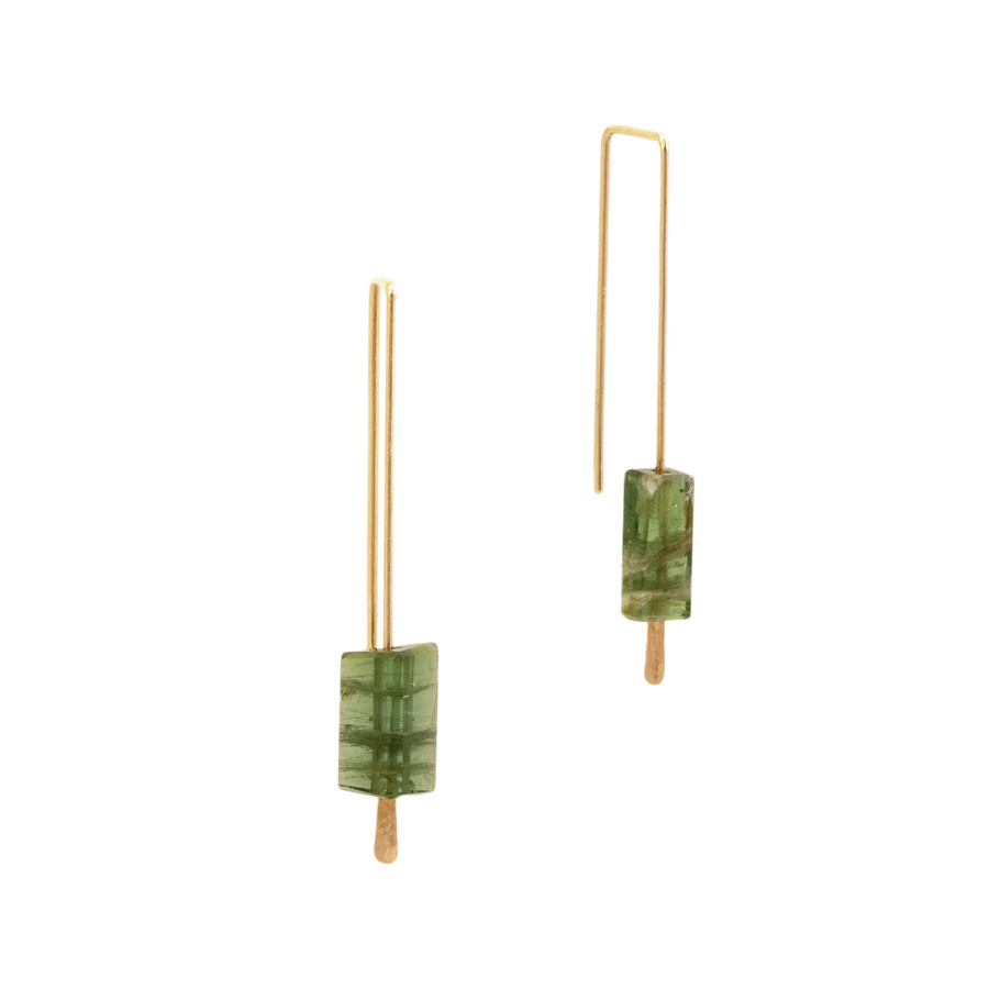 Medium Pink Tourmaline Hook Earring