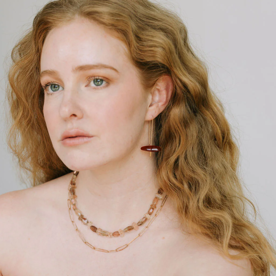 Large Carnelian Hook Earrings