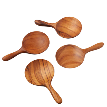 Teak round spoon