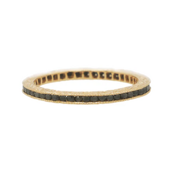 Channel Black Diamond Band in 18K White Gold