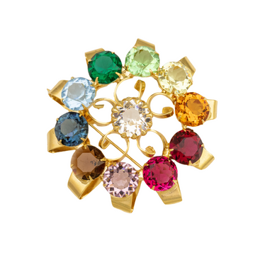 Rainbow dome brooch 3