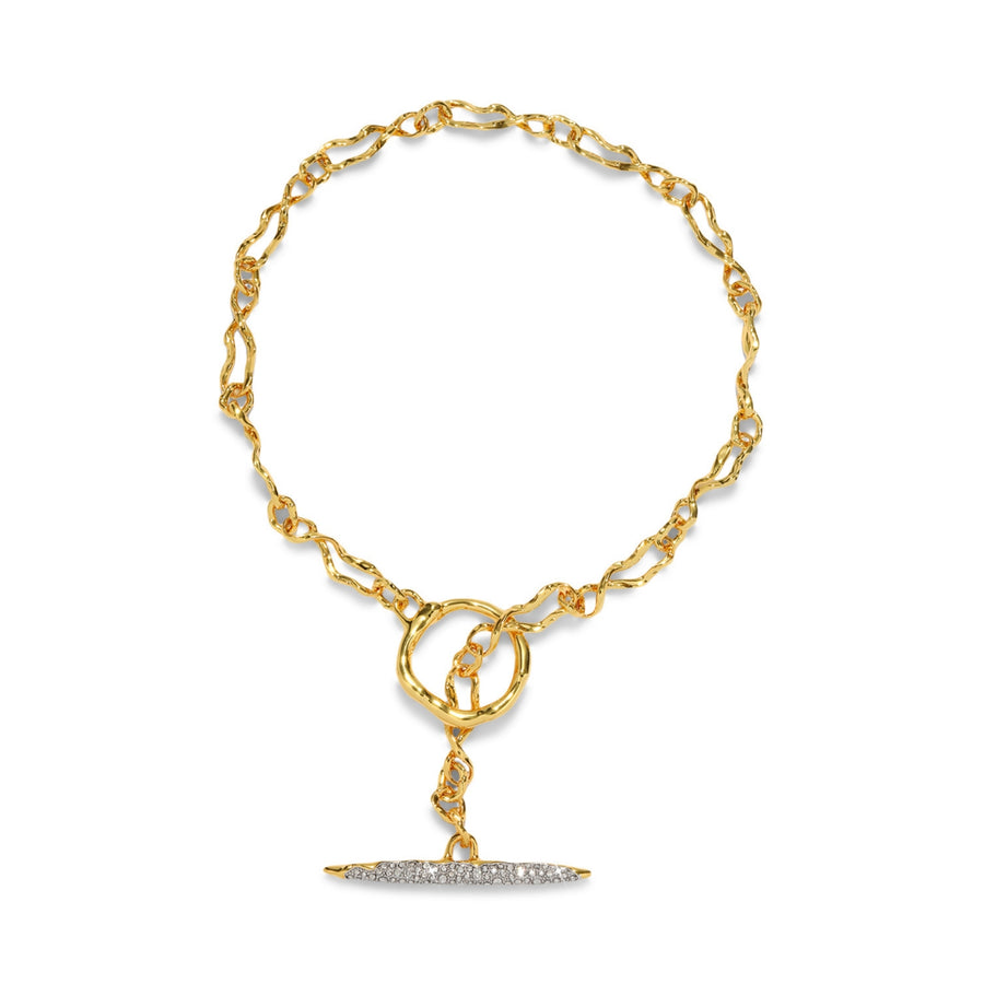 Solanales Gold Crystal Toggle Necklace - Gold