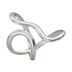 Silver Abstract Wave Ring