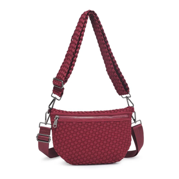 Wine Ethereal Woven Neoprene Crossbody Bag