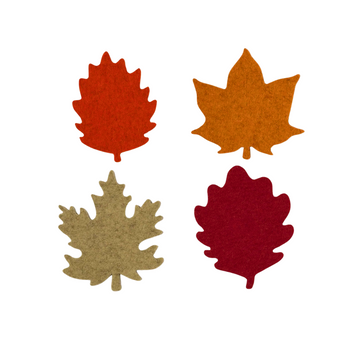 Merino Wool Autumn Leaf Coaster Multi 4 Pack