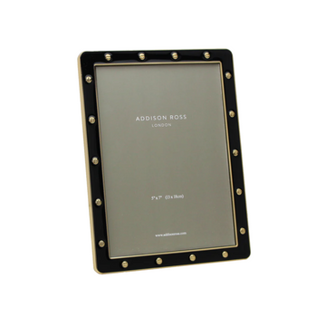 BLACK ENAMEL & GOLD LOCKET FRAME - 5x7