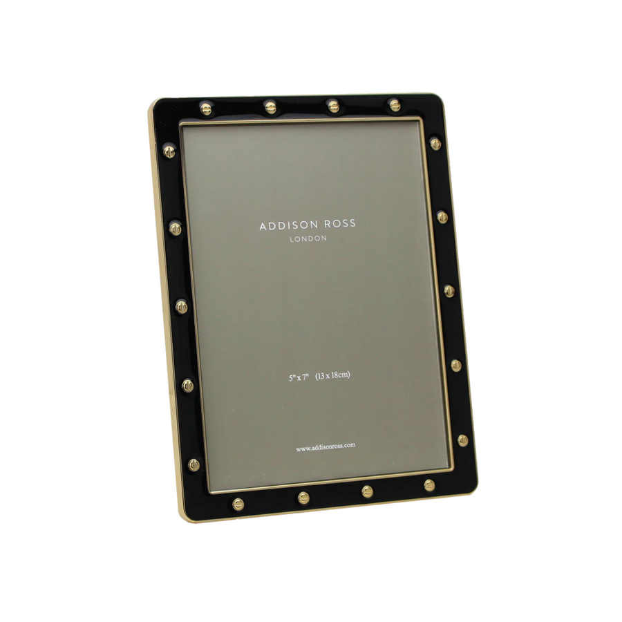 BLACK ENAMEL & GOLD LOCKET FRAME - 5x7