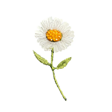 White Daisy Brooch Pin