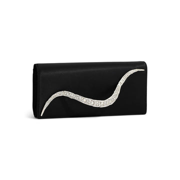 Crystal Curve Clutch - Black