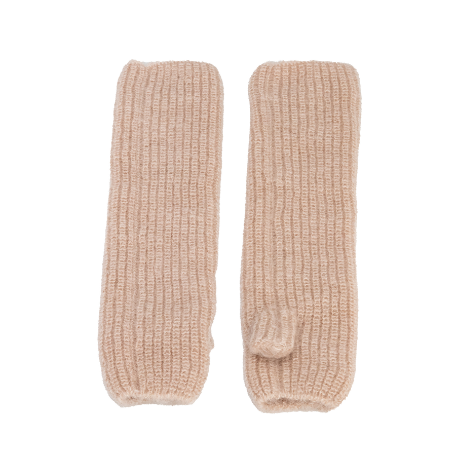 REVE FINGERLESS MITTENS - NACRE