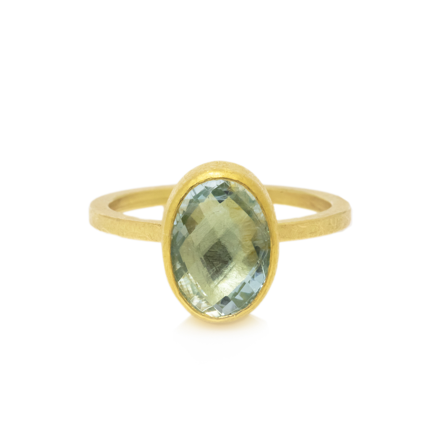 Cushion Cut Aquamarine Ring