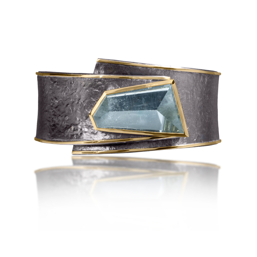 Cyclone Cuff Aquamarine- 18KG