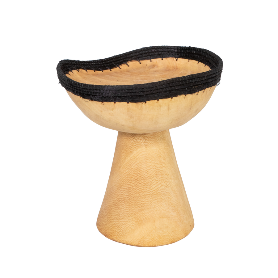 Wooden Woven Decorative Pedestal Bowl