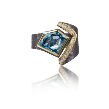 Cyclone Aquamarine Ring - OXS18KG