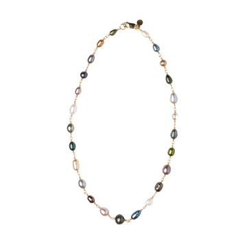 multicolor pearl Trail Mix Necklace - 14k Gold Fill