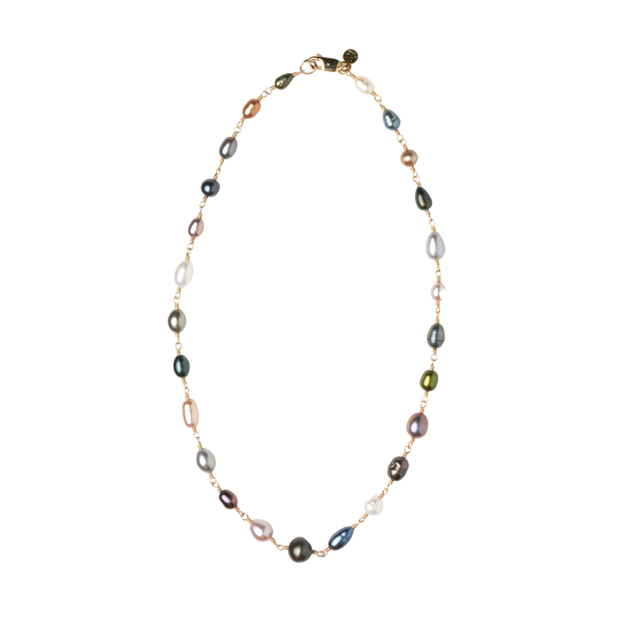 multicolor pearl Trail Mix Necklace - 14k Gold Fill