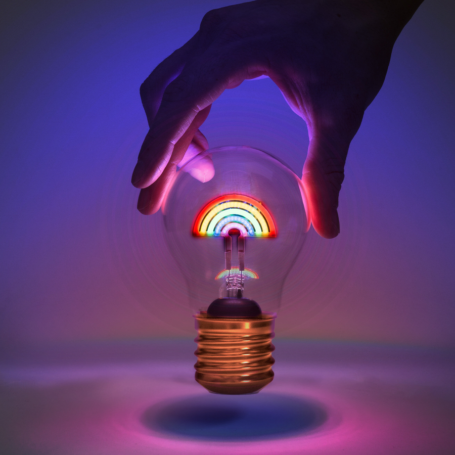 rechargeable Rainbow Cordless Lightbulb lamp