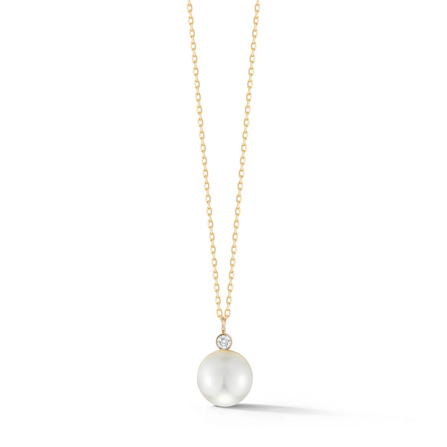 Pearl and Diamond Dot Necklace