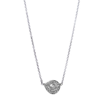 18k White Gold Plume Necklace