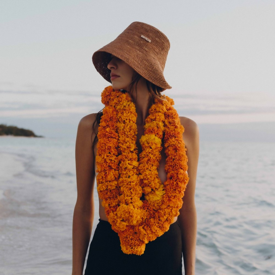 Packable toquilla straw Gina Hat - Black