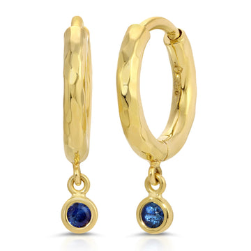 NANO CHARMED MICRO GABBY HOOPS - SAPPHIRE