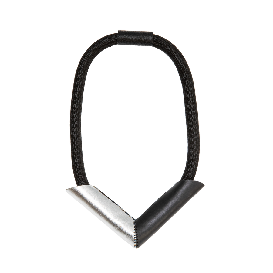 Tube V Necklace- Silver