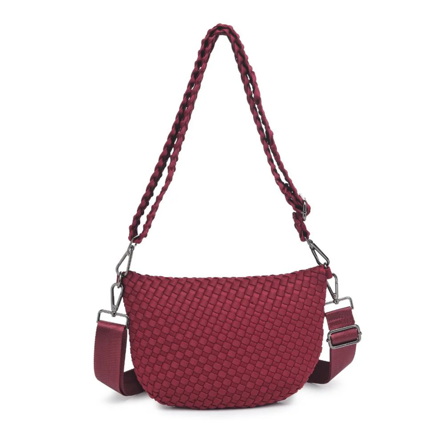 Wine Ethereal Woven Neoprene Crossbody Bag