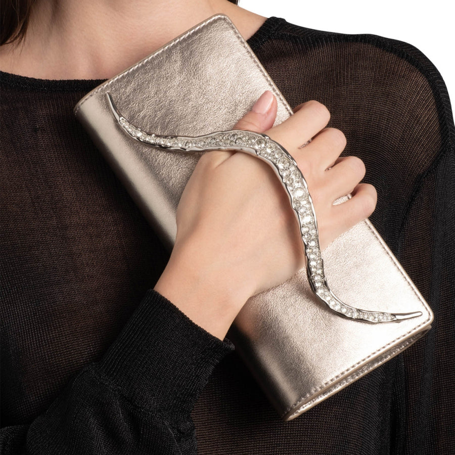 Crystal Curve Clutch - Champagne