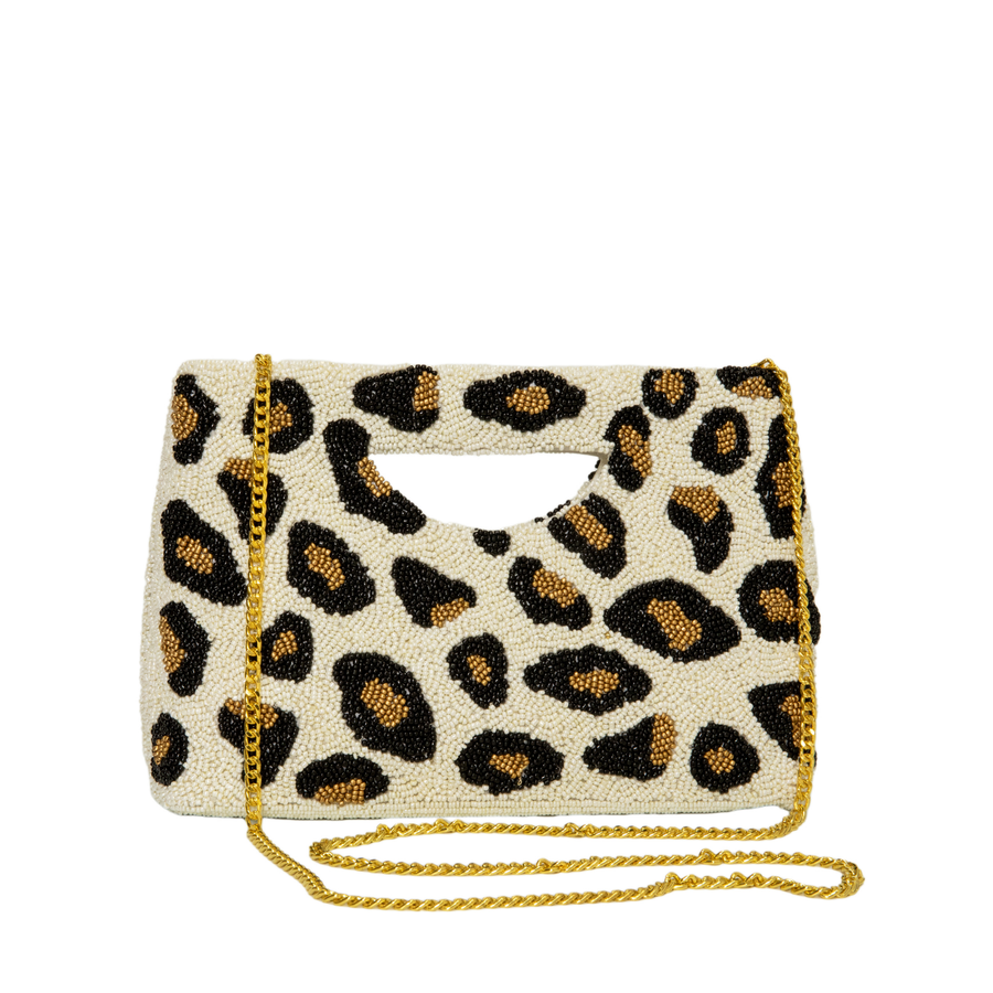 Cut Out Handle Purse - Ivory Leopard