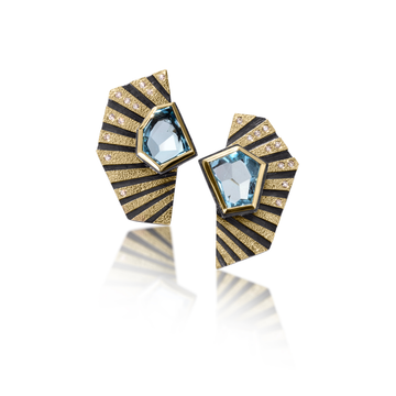 Stripe Aquamarine Earring