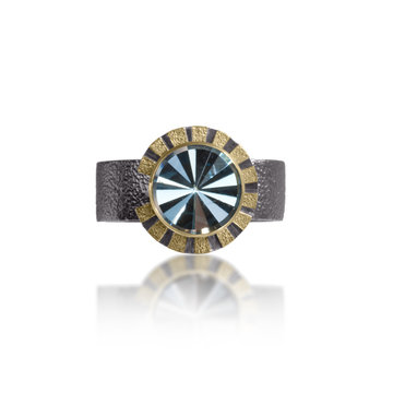 Stripe Blue Topaz Ring