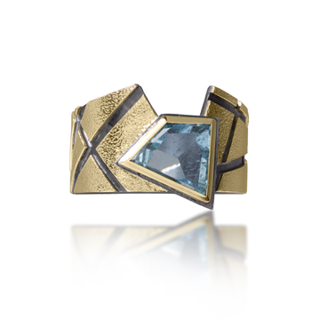 Stripe Aquamarine Ring