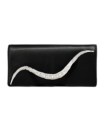 Crystal Curve Clutch - Black