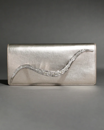 Crystal Curve Clutch - Champagne