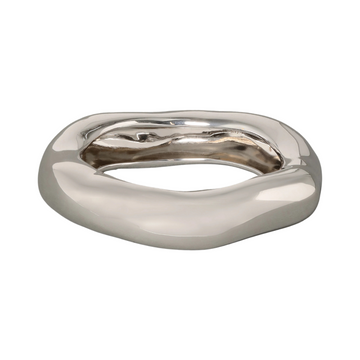 Large Silver Molten Bangle Bracelet - S/M