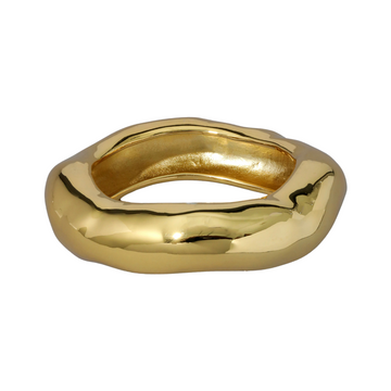 Large Gold Molten Bangle Bracelet- M/L